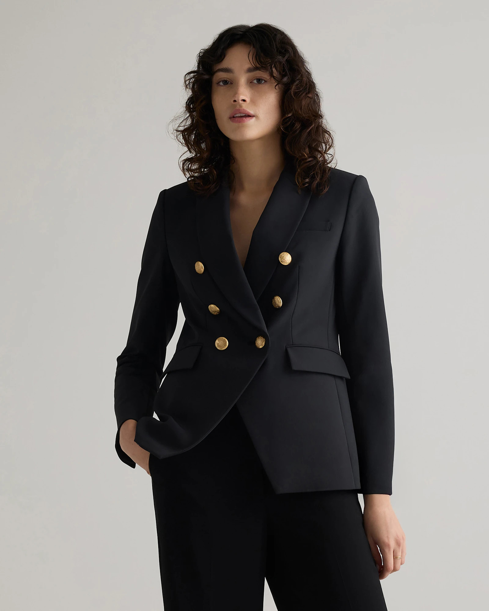 Quince | Women's Scuba Captain's Convertible Blazer in Navy, Size Medium, Nylon | Quince