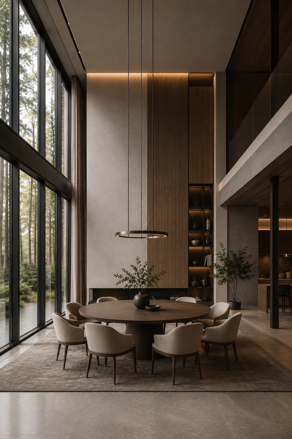 Moody modern dining room with sculptural seating, warm wood tones, and a refined architectural feel.

#diningroom #luxurydiningroom #moderndiningroom #interiordesign #homedecor #moodyinteriors #warmwoodtones #statementlighting #neutralinterior #modernhome #diningroomdecor #interiorinspo #eleganthome #softluxury #architecturaldesign #homeinspiration #pinteresthome #ltkhome #refinedinteriors #contemporaryliving