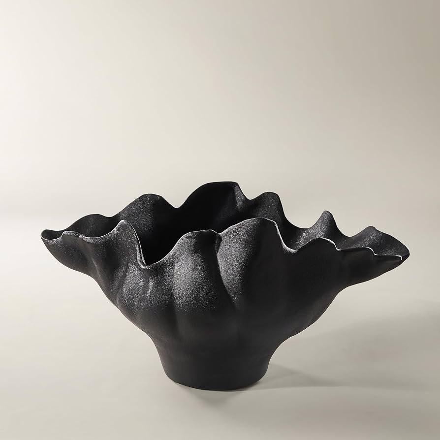 Z Gallerie Ebba Sculptural Porcelain Decorative Bowl Matte Black | Amazon (US)