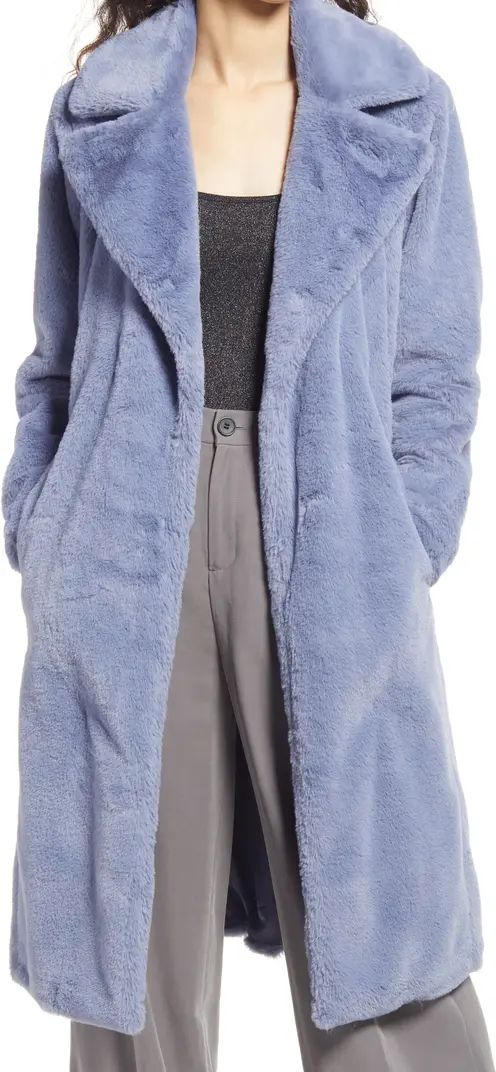 Belted Faux Fur Wrap Coat | Nordstrom