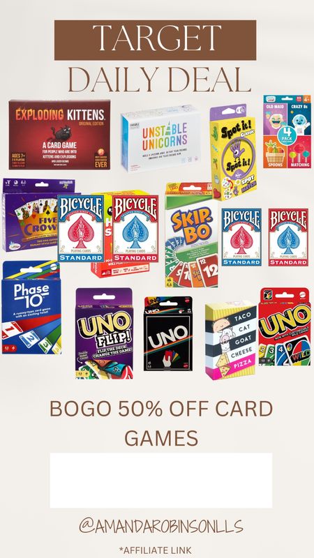 Target Daily Deals 
BOGO 50% off card games 

#LTKkids #LTKsalealert