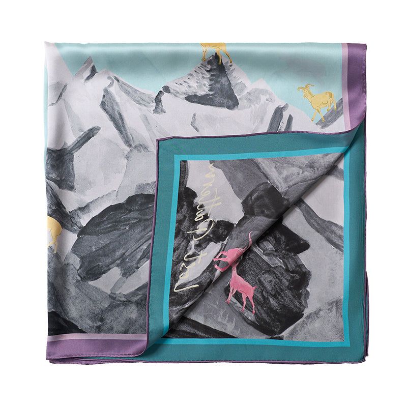 "Himalaya" Large Silk Scarf | Wolf & Badger