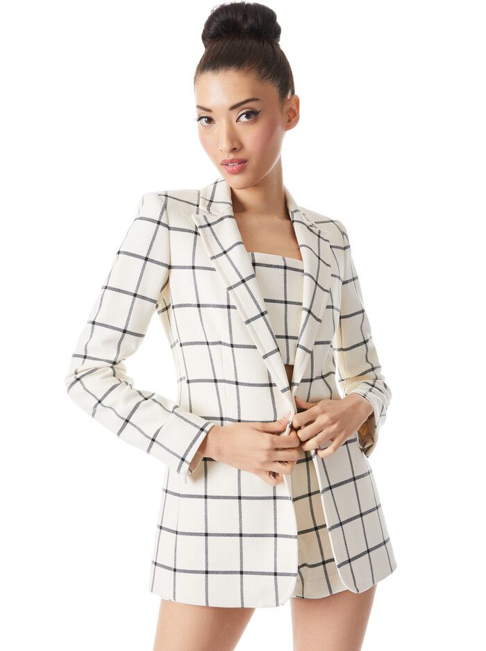 BREANN LONG FITTED BLAZER | Alice + Olivia