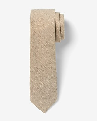 Textured Solid Tan Tie | Express