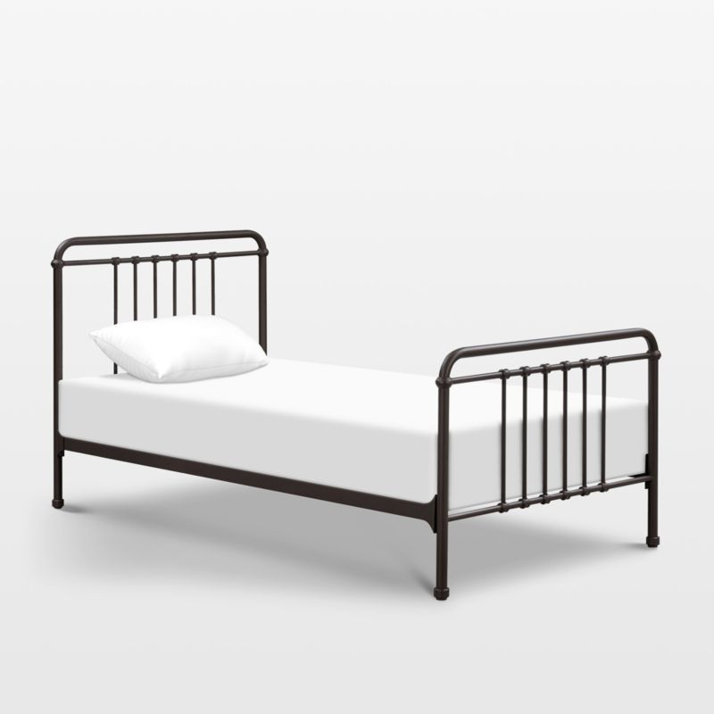 Namesake Winston Vintage Black Iron Twin Kids Bed | Crate & Barrel
