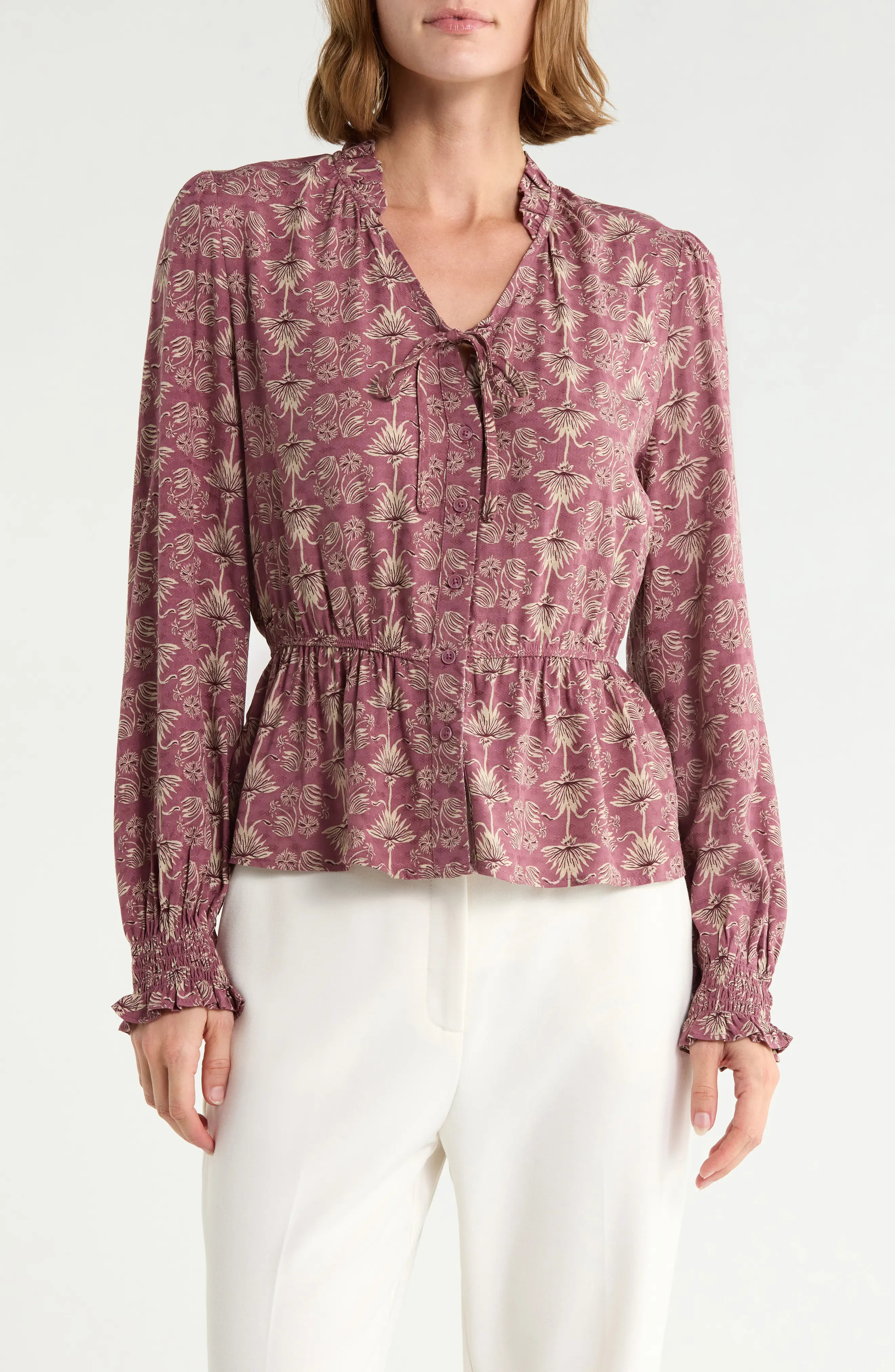 Melrose and Market Long Sleeve Peplum Top (Women) | Nordstromrack | Nordstrom Rack