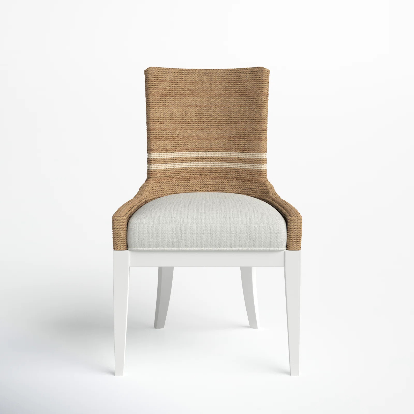 Adalard Side Chair in White/Natural | Wayfair North America