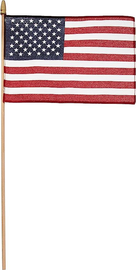 Super Tough US Stick Flag 8" x 12"- 24" Wood Stick with Spear Tip - 12 Pack | Amazon (US)