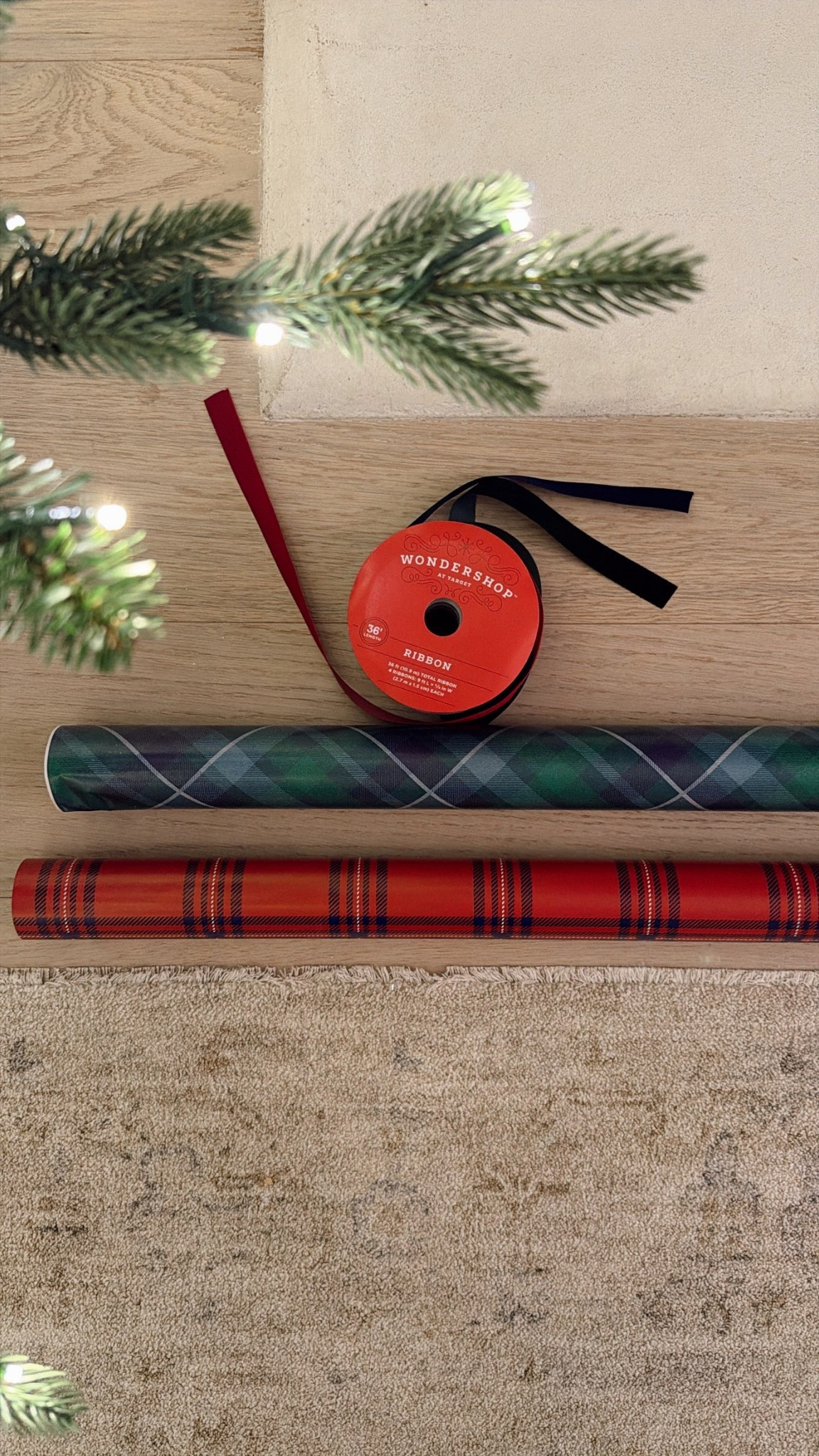 Wrapping paper and velvet ribbon at Target! 

#LTKHoliday