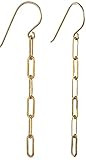Paperclip Chain Earrings Gold Filled or Sterling Silver Paper Clip Earrings for Women Long Link Earr | Amazon (US)