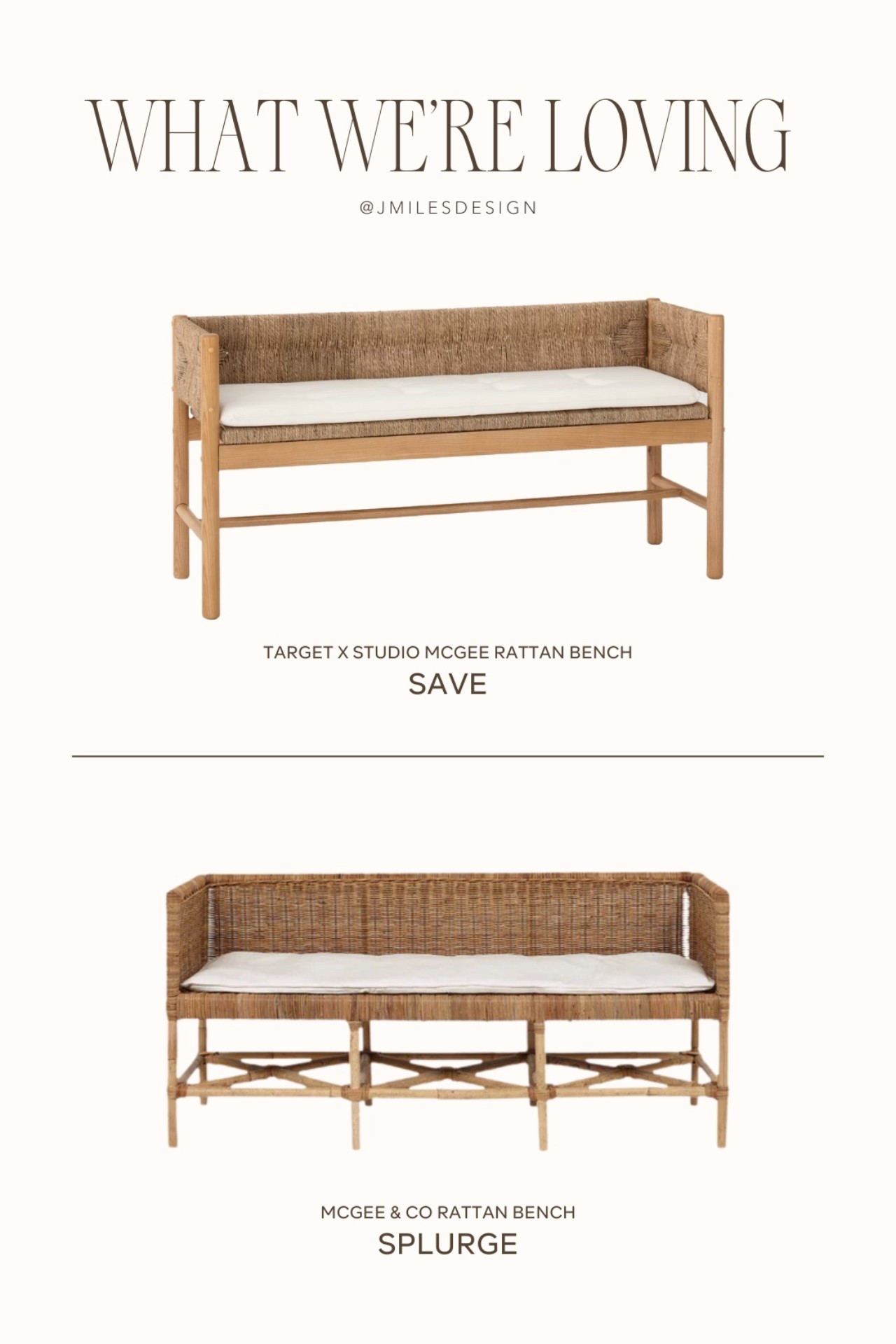 Rattan done right.
The perfect save vs. splurge for layering warmth and texture into any space. #homeinspo #studiomcgee #targethome #mcgeeandco #coastalchic

#LTKHome