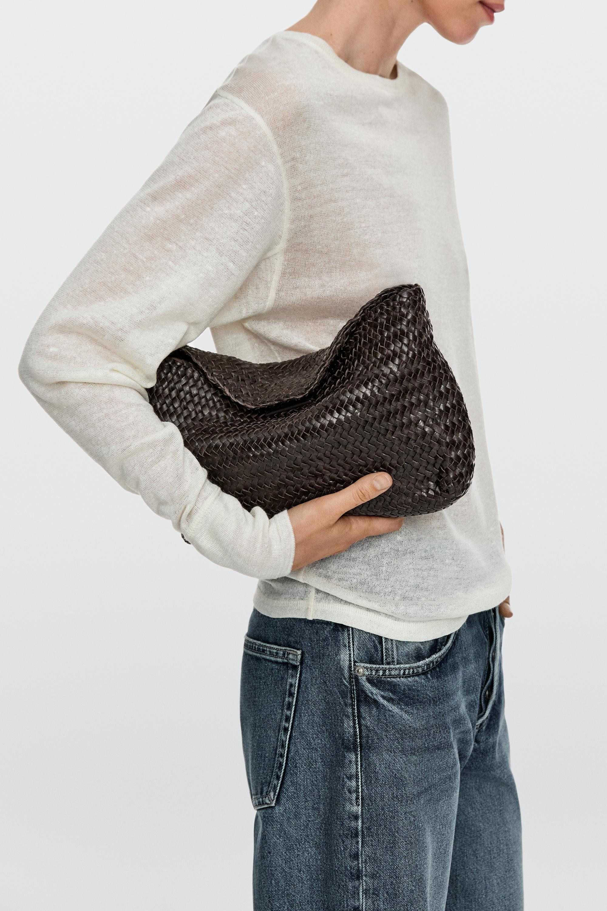 Braided nappa leather bag | Massimo Dutti UK