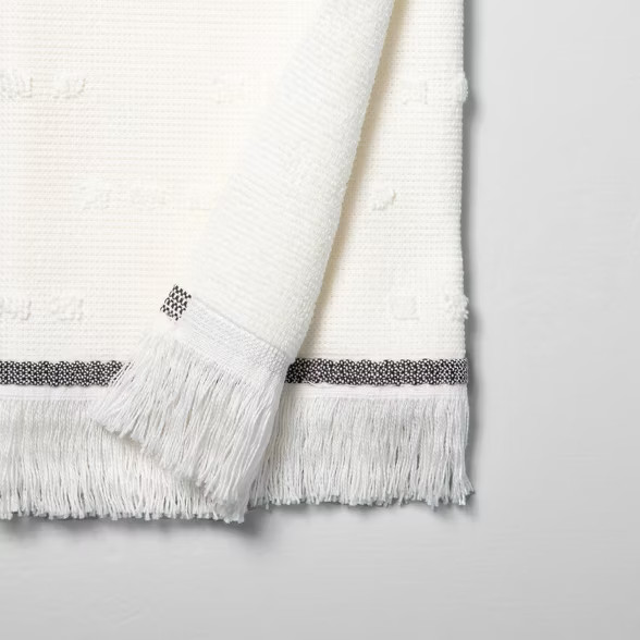 Fouta Texture Dots Bath Towels Sour Cream/Railroad Gray - Hearth & Hand™ with Magnolia | Target
