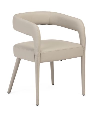 Carrie Genuine Leather Cantilevered Back Dining Chair | TJ Maxx