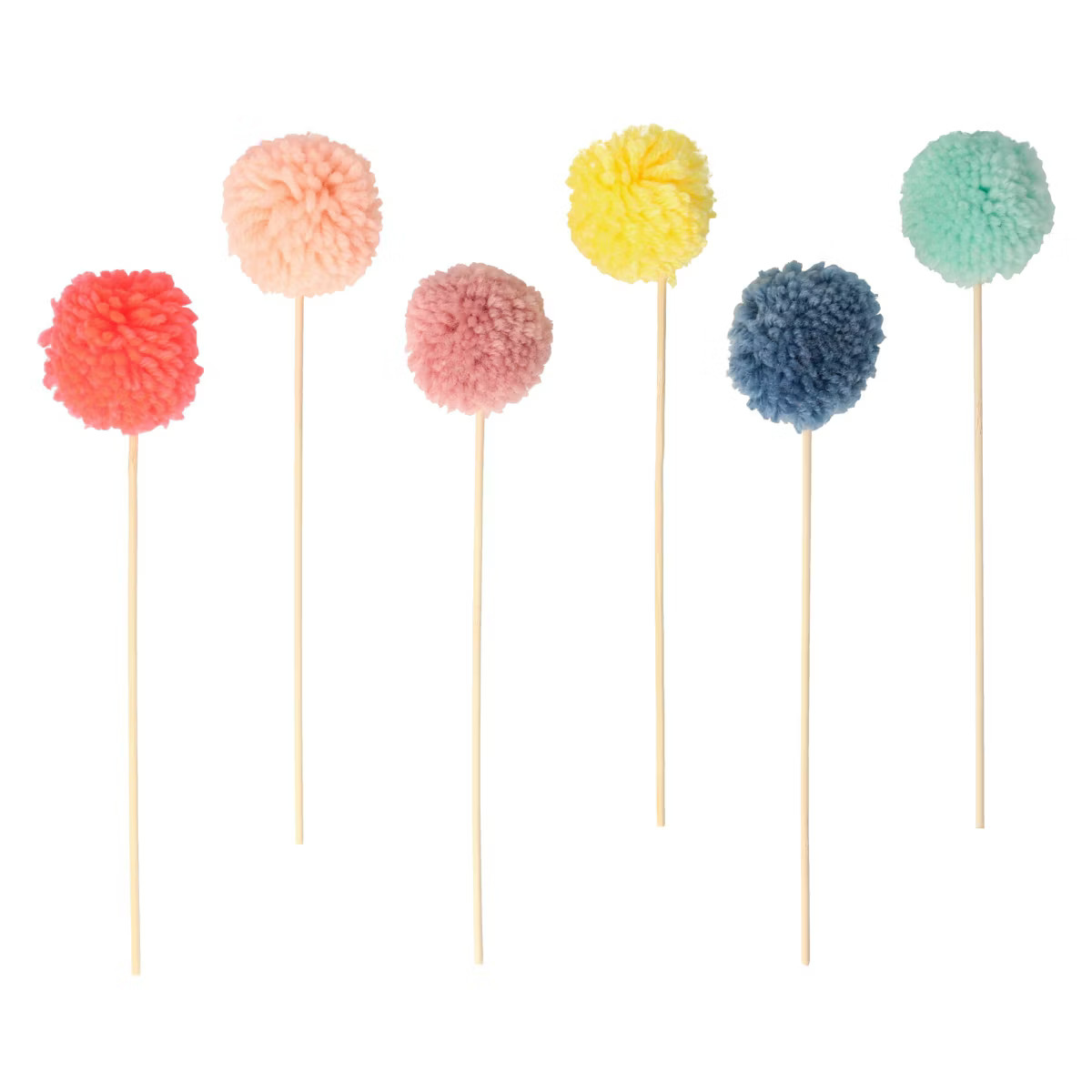 Meri Meri Multi Pompom Cake Toppers (Pack of 6) | Target