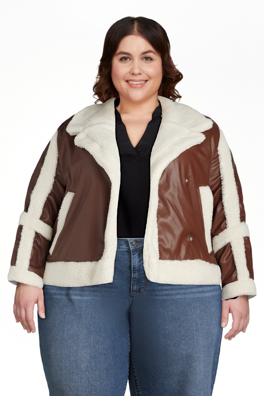 Madden NYC Women's and Women's Plus Faux Shearling Moto Jacket | Walmart (US)