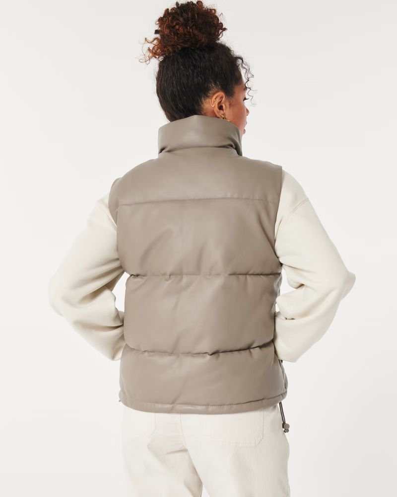 Women's Ultimate Vegan Leather Puffer Vest | Women's Jackets & Coats | HollisterCo.com | Hollister (US)