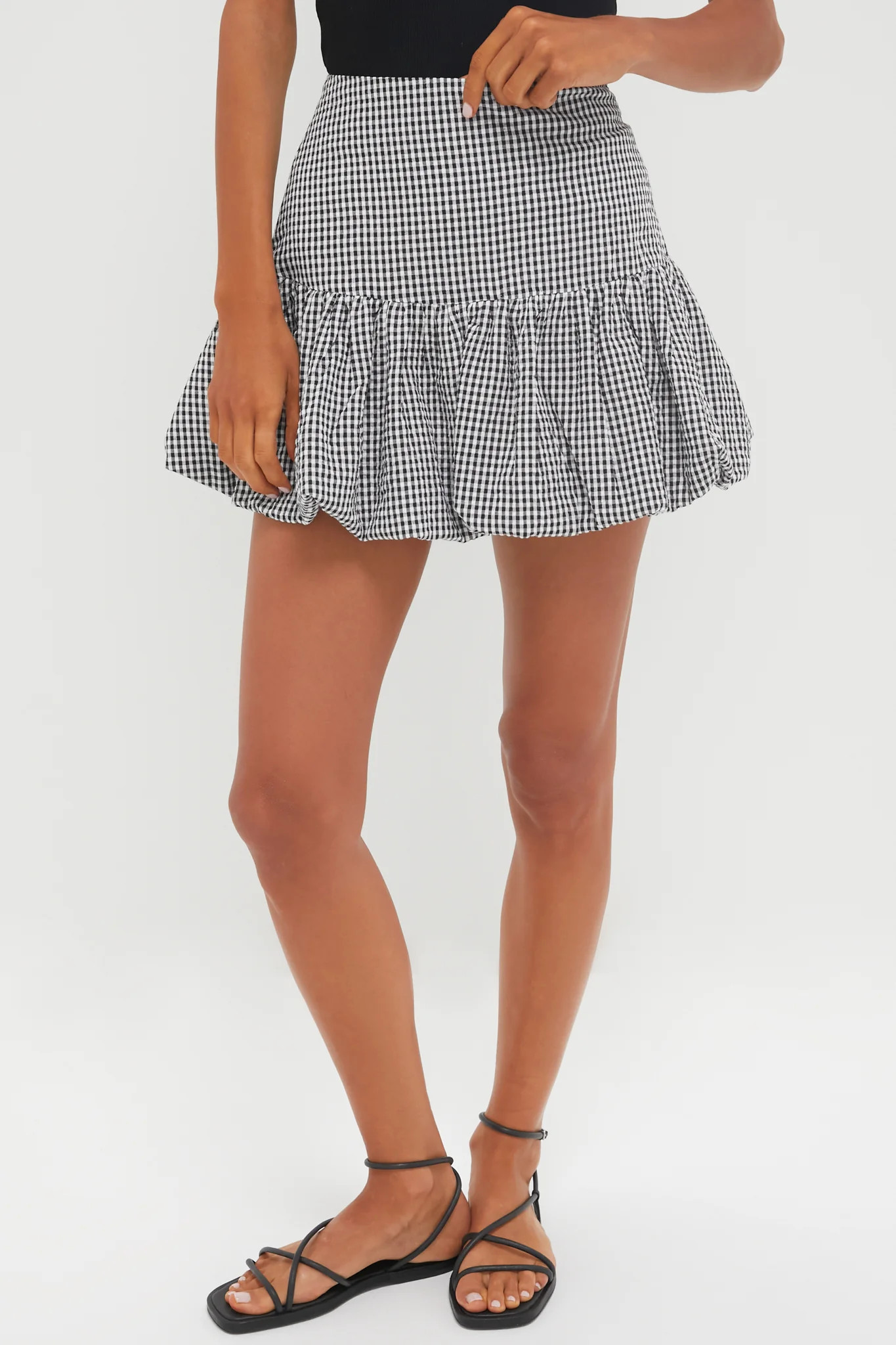 Black Gingham Seersucker Ines Bubble Skirt | Tuckernuck (US)