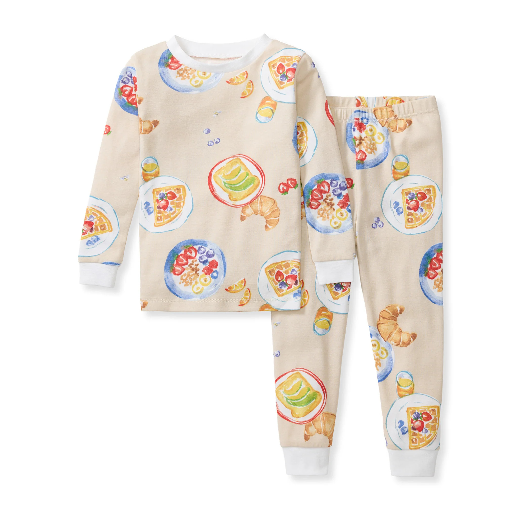 Breakfast In Bed Matching Organic Two-Piece Pajamas | Burts Bees Baby