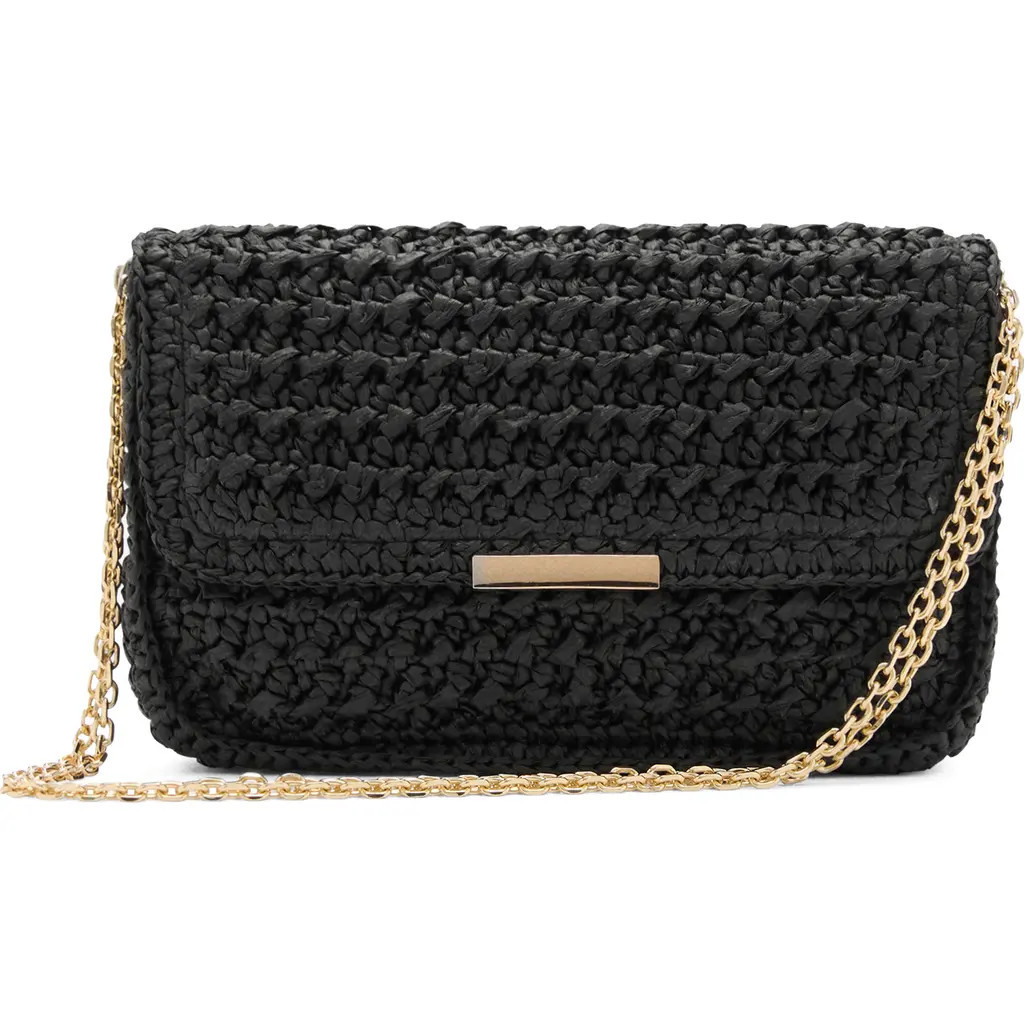 MANGO Braided Raffia Bag in Black at Nordstrom | Nordstrom