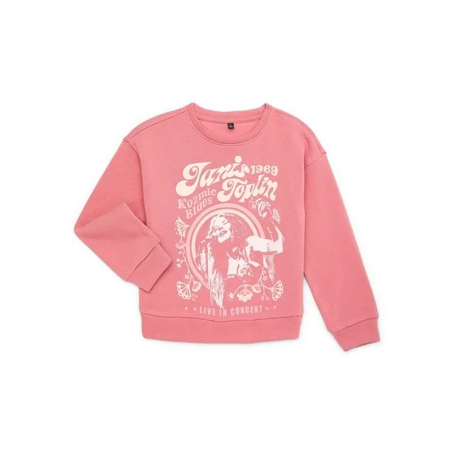 Janis Joplin Girls Graphic Print Sweatshirt, Sizes 4-16 | Walmart (US)