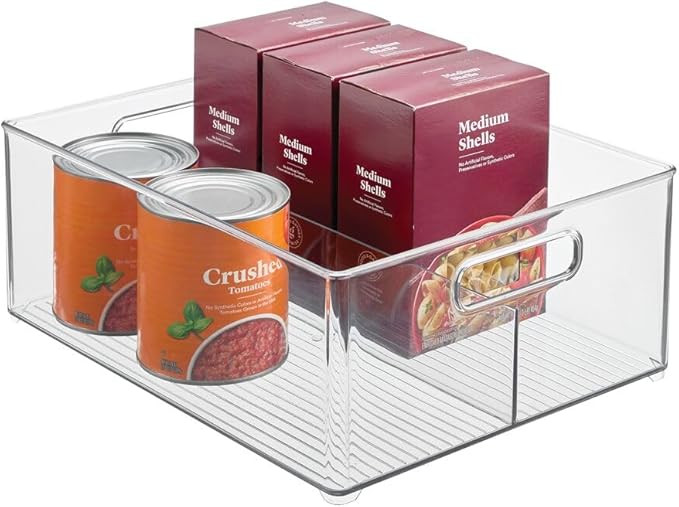 iDesign Divided Pantry Bin for Kitchen Storage - Organize Snacks and Produce - Clear | Amazon (US)