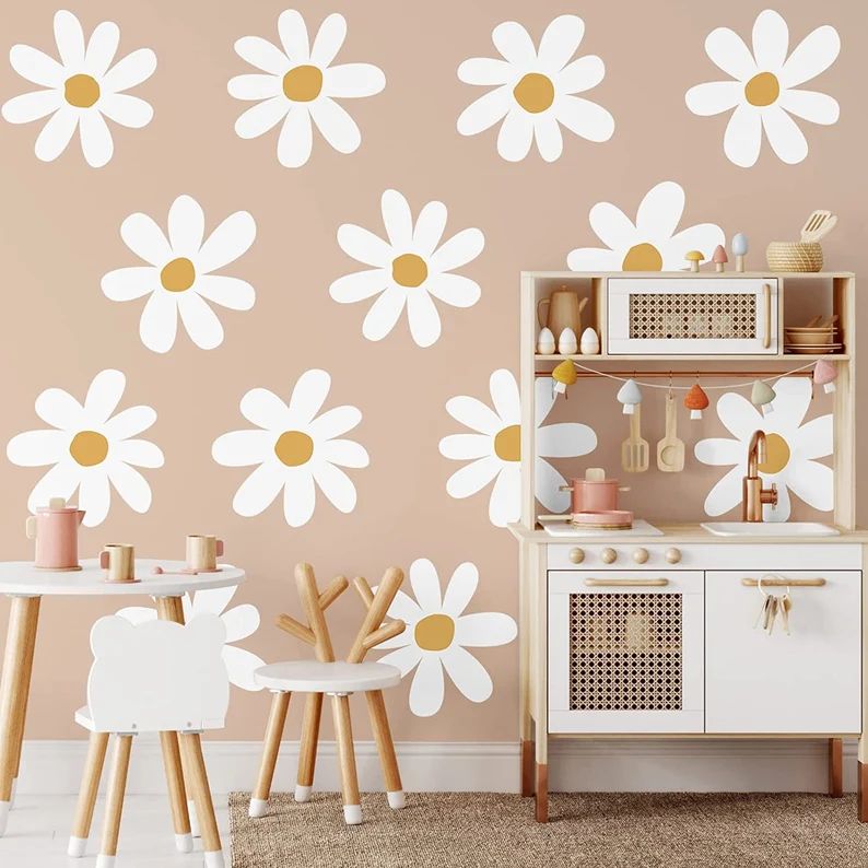 Large Daisy Flower Wall Decal  Flower Wall Stickers  Boho - Etsy | Etsy (US)