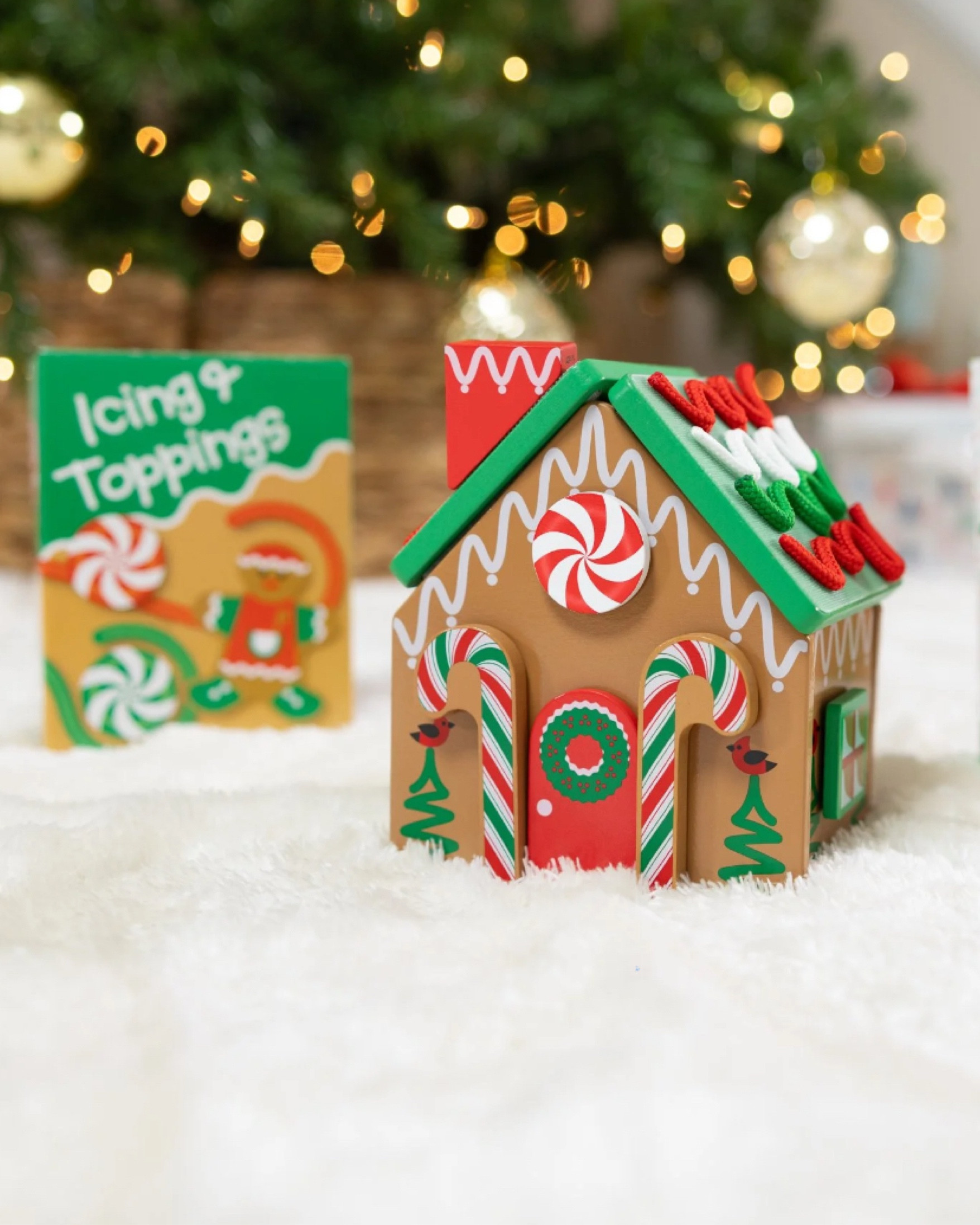 Found the cutest wooden gingerbread house for littles! You can decorate with Velcro pieces and string icing for the roof! 

#LTKKids #LTKHoliday #LTKFamily