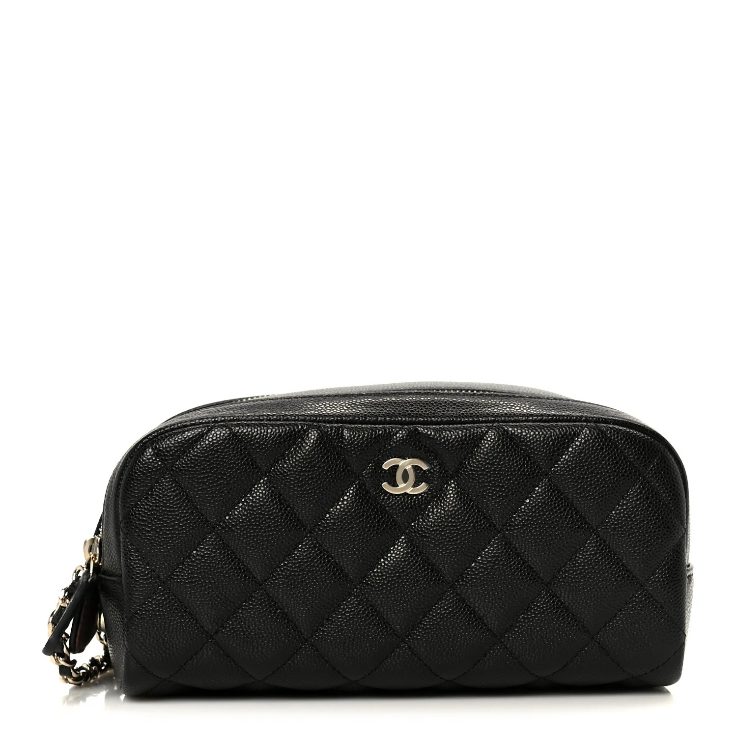 Chanel Caviar Quilted Toiletry Case With Chain Black 1826223 | FASHIONPHILE (US)