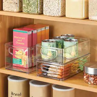 iDesign Clear Plastic Storage Organizer Bin with Handles for Kitchen, Fridge, Pantry, and Cabinet... | The Home Depot
