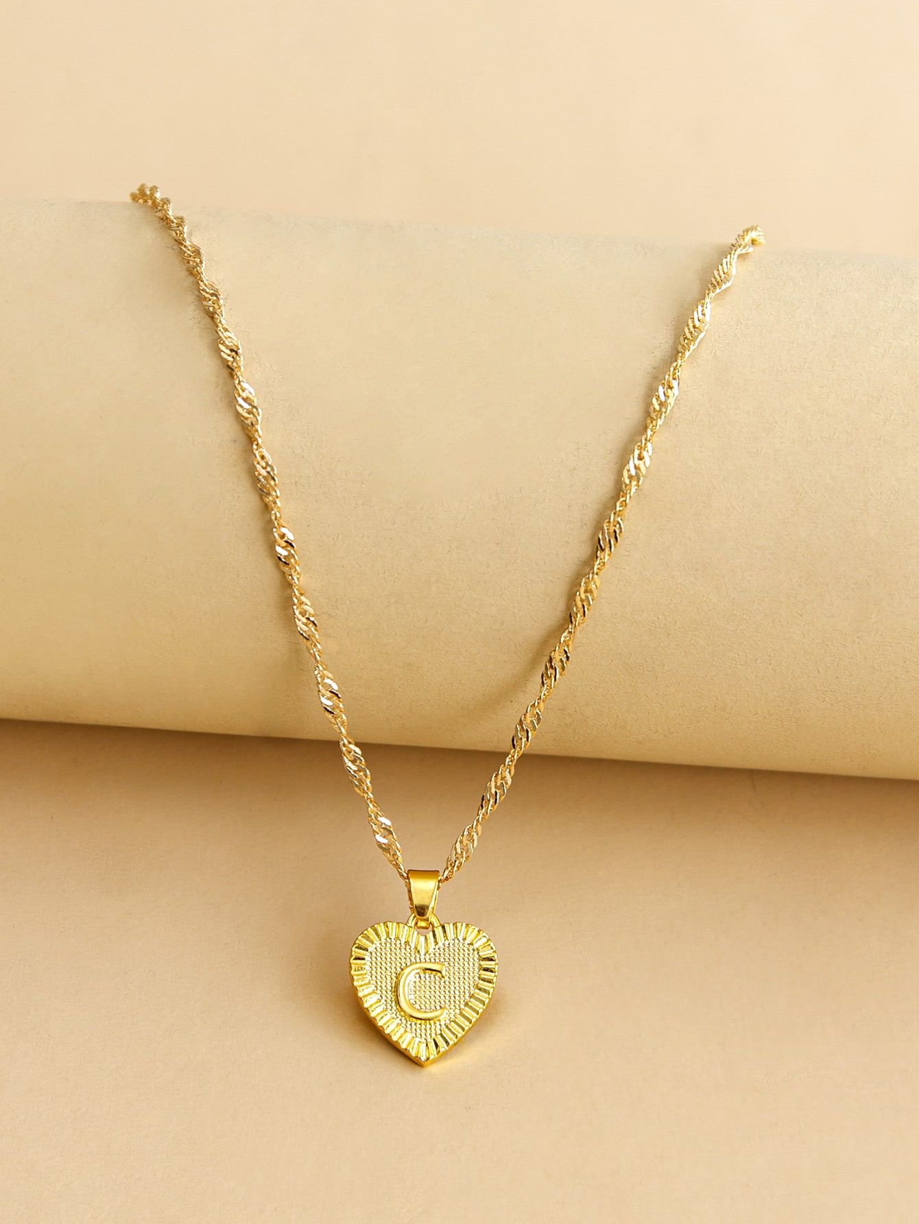 Letter Design Heart Charm Necklace | SHEIN