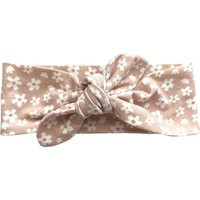 Daisy Headband in Beige - Organic Cotton Baby Girl Knotted Bow Head Wrap Gift Tan & White Small Flor | Etsy (US)