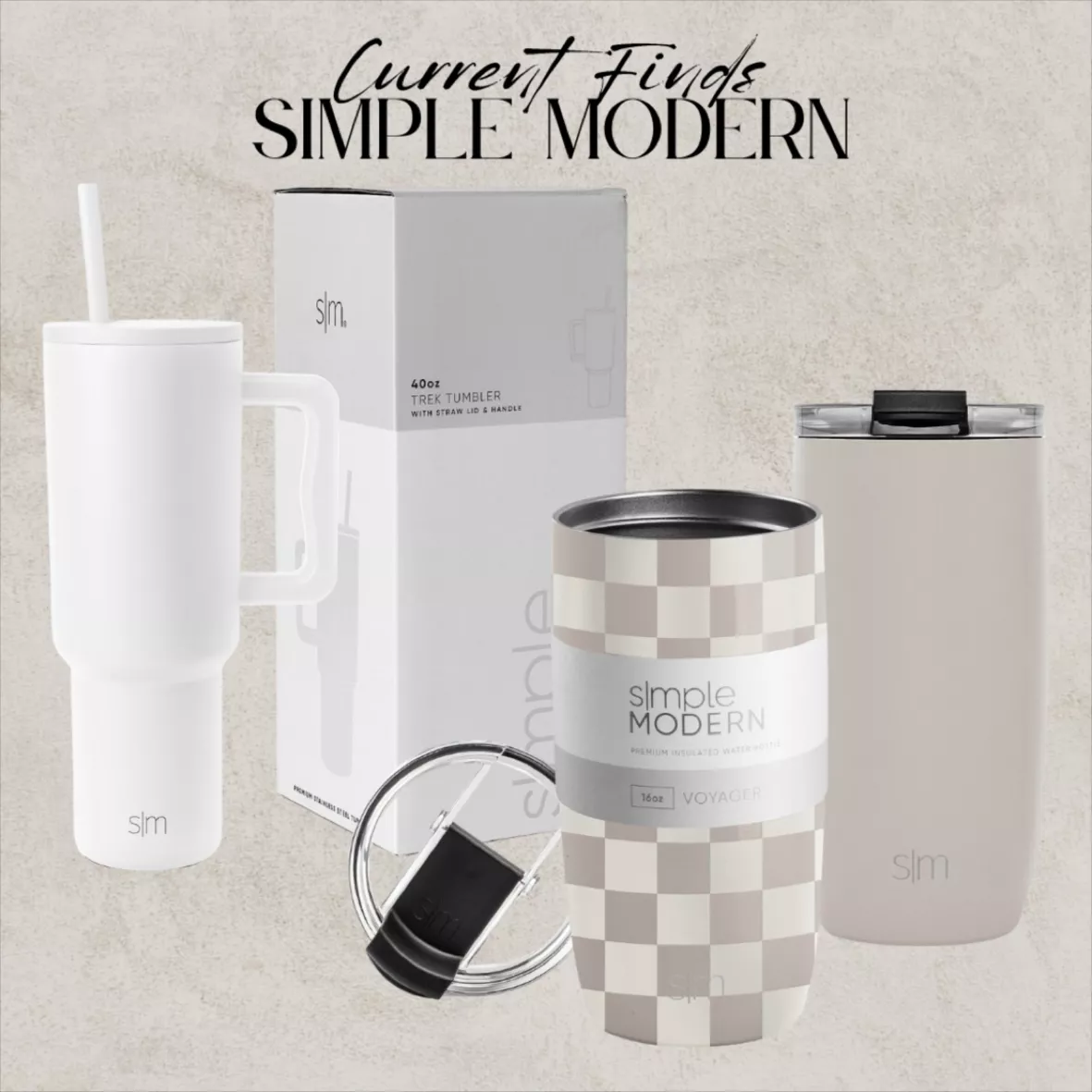 Simple Modern Insulated Tumbler with Straw and Lid