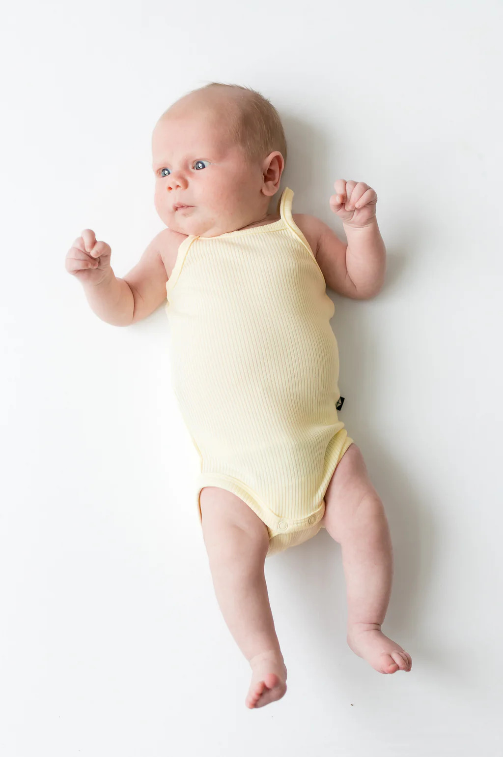 Ribbed Spaghetti Strap Bodysuit in Chamomile | Kyte Baby