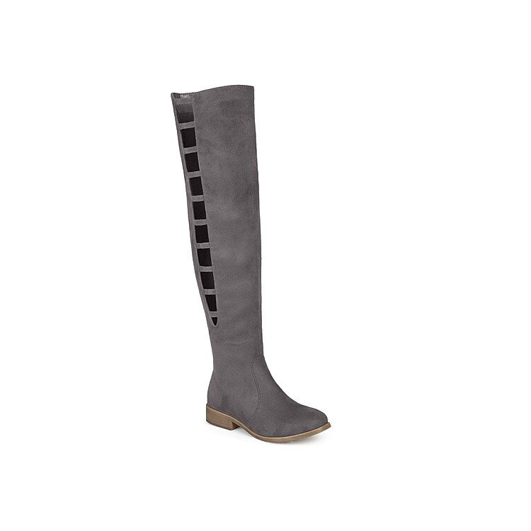 Journee Collection Pitch Thigh High Boot - Women's - Grey | DSW