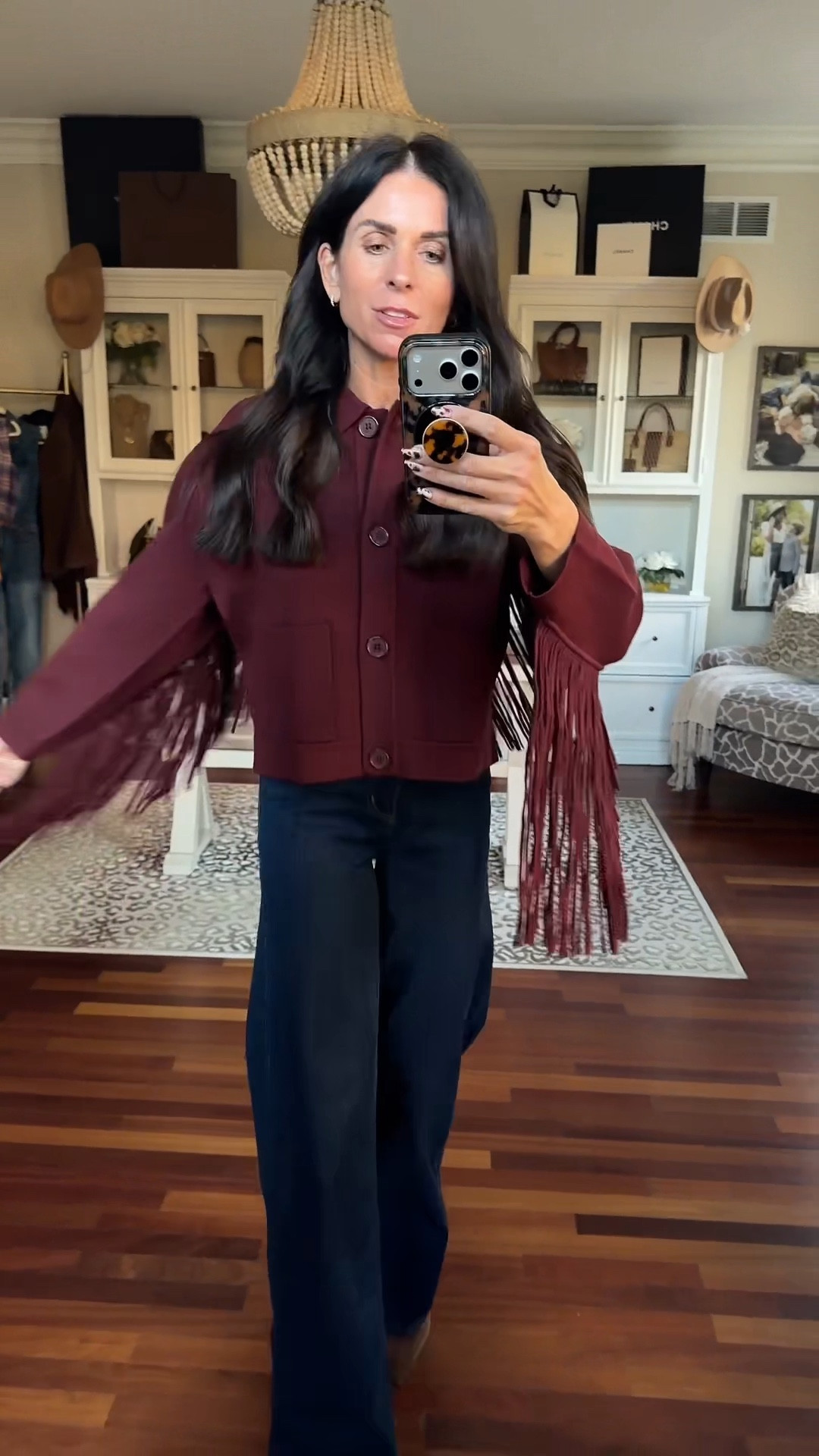 This Anthro fringe cardigan is everything 🙌🏻 Wearing a small and 2 denim 

#LTKStyleTip #LTKGiftGuide #LTKSeasonal