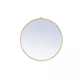 Timeless Home 42 in. W x 42 in. H x Contemporary Metal Framed Round Brass Mirror MIR8130BR - The ... | The Home Depot