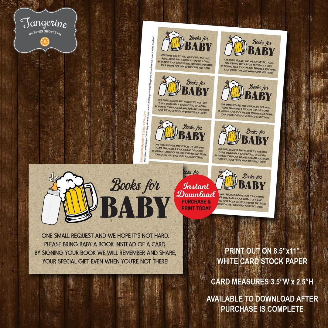 A Baby is Brewing Book Request Cards, Book Insert Card, BBQ Baby Shower Book Request Cards, Print... | Etsy (US)
