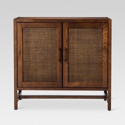 Warwick 2 Door Wood & Rattan Accent Cabinet - Threshold™ | Target