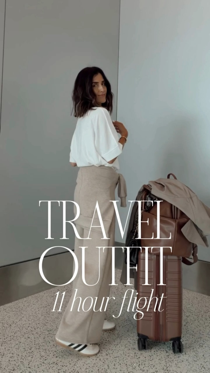 Travel outfit for an 11+ flight to Japan ✈️ I’m just shy of 5-7” wearing the size small seaters ans XS pants in the color Dune Heather and XS tee. #stylinbyaylin #aylin #travel @Spanx 

#LTKSeasonal #LTKTravel #LTKootd