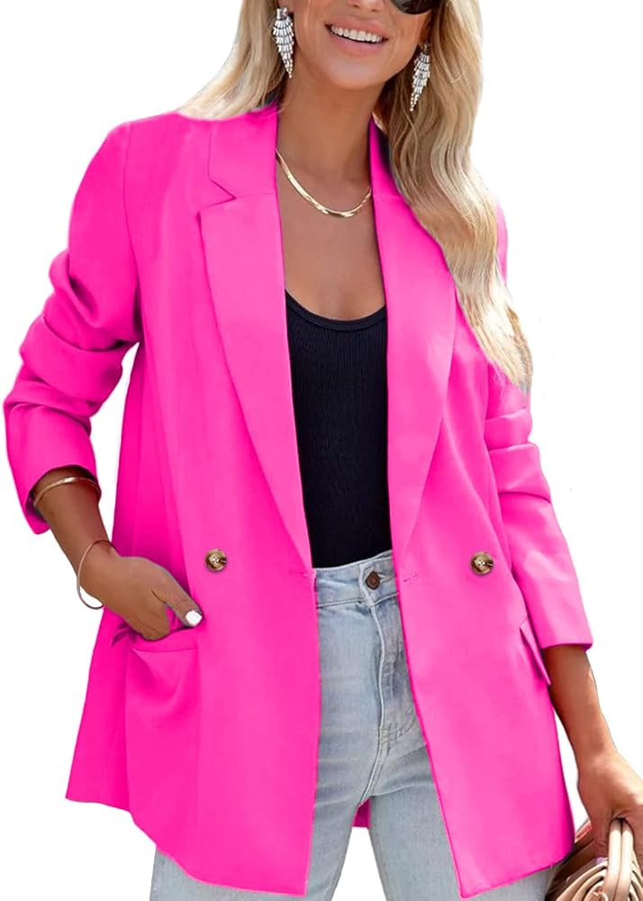 ARTFREE Womens Casual Blazer Button Lapel Long Sleeve Work Business Fashion Blazers Jackets Outfi... | Amazon (US)