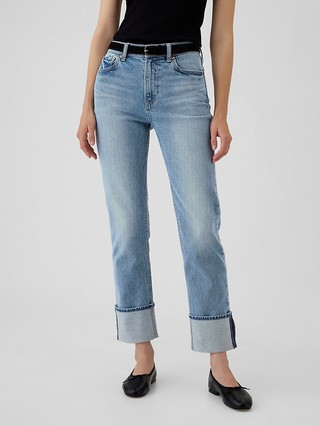 High Rise Cuffed &amp;#39;90s Straight Jeans | Gap (US)