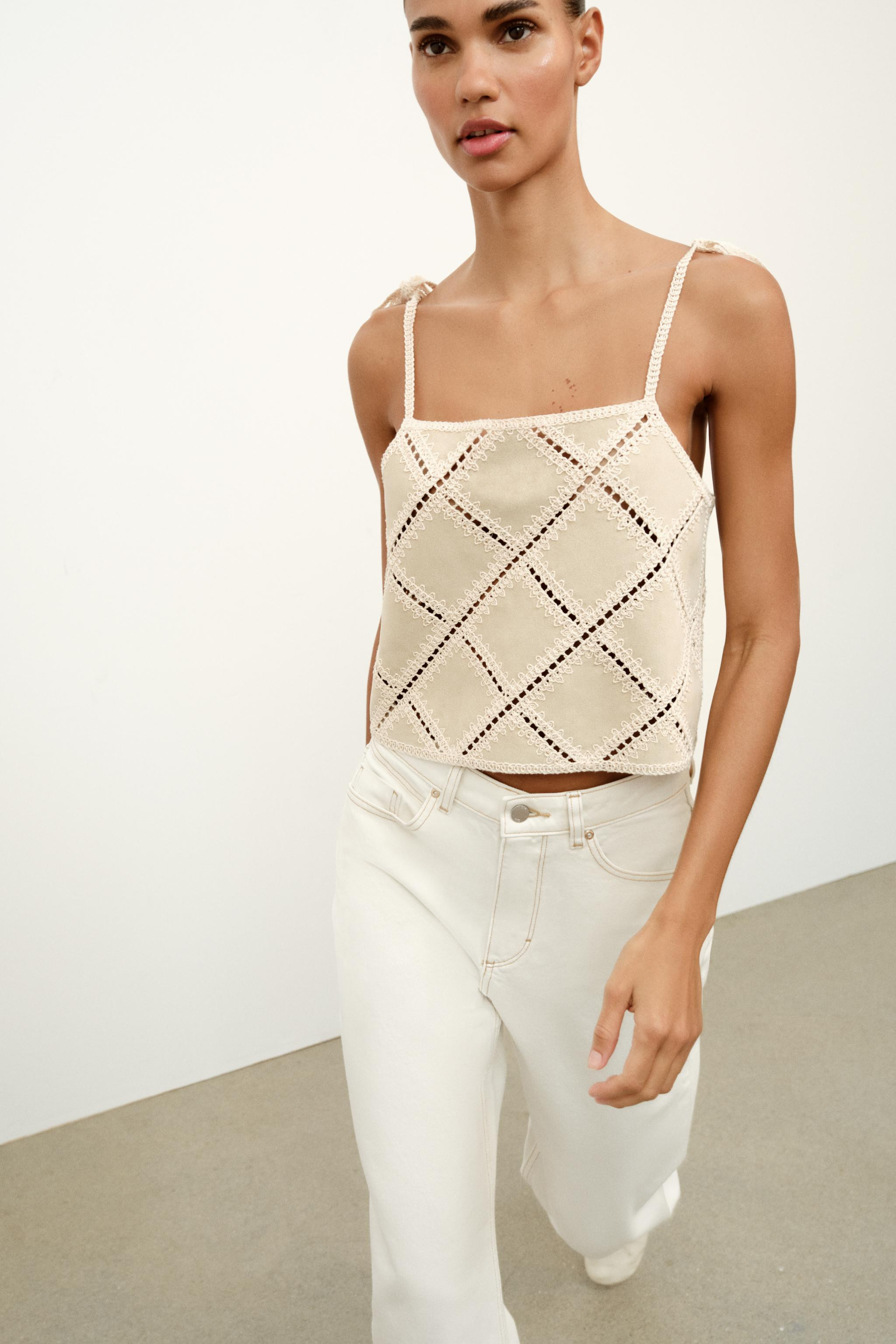 PATCHWORK STRAPPY TOP | Zara US