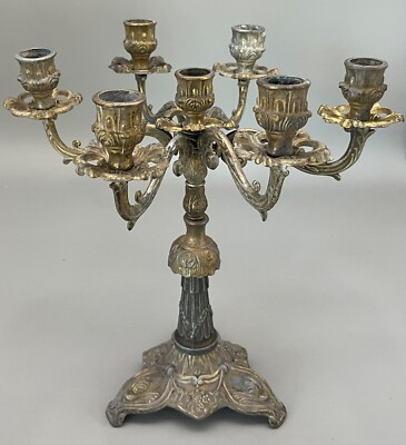 Carved 7 Arm French Style Vtg Brass Ornate Candelabra Candle Holder  | eBay | eBay US