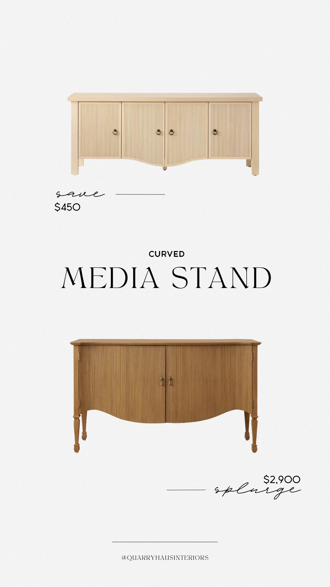The fluted texture and curved bottom details on these wood tv / media stands make them so unique!

#LTKHome
