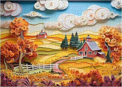 Country Puzzles for Adults 1000 Pieces, PICKFORU Autumn Puzzles of Tree Barn, Fall Landscape Puzz... | Amazon (US)