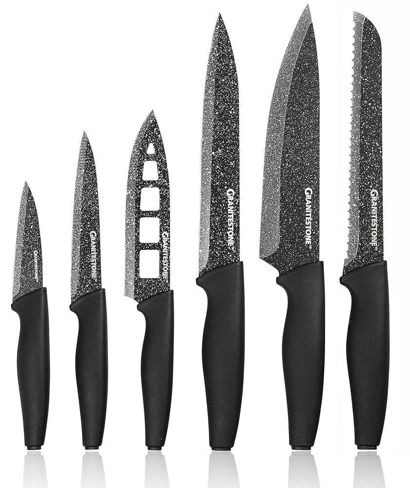 Granitestone Nutriblade Knife Set, High Grade Professional Chef Kitchen Knives Set, Toughened Sta... | Amazon (US)