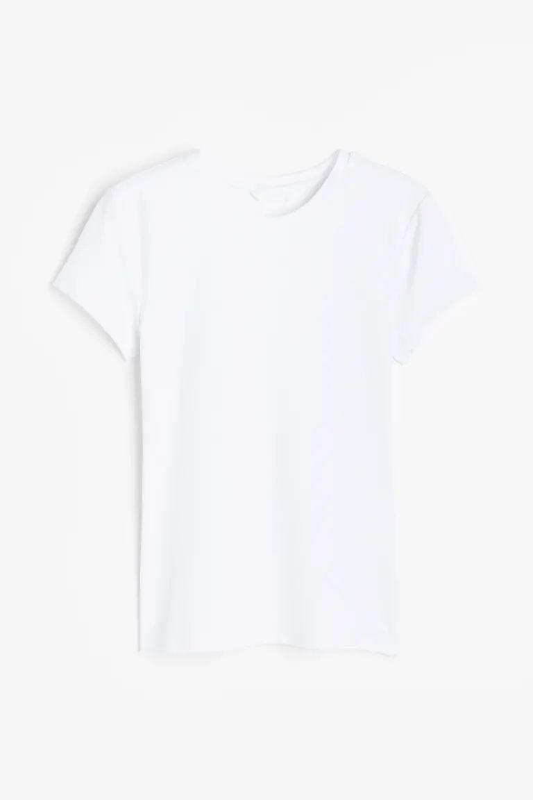 Fitted microfibre T-shirt | H&M (UK, MY, IN, SG, PH, TW, HK)