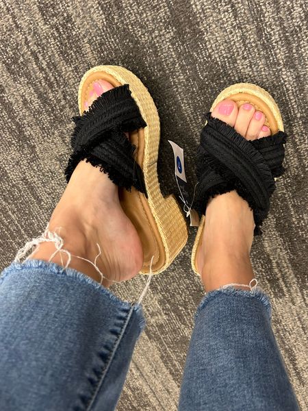 Target black wedge sandals. Raffia sandals at Target! 

#LTKShoeCrush