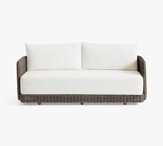 Huntington Wicker Curved Outdoor Sofa (73") | Pottery Barn (US)